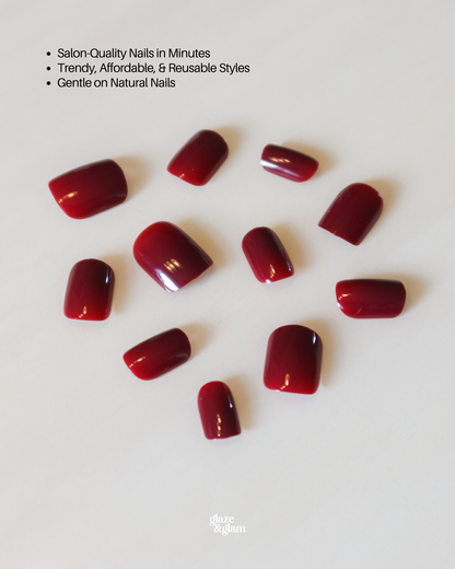 #004:  Wine Red LumiGel™ Nails