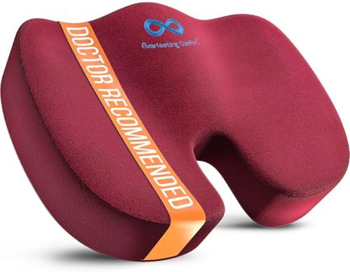 DrHealWell Everlasting Comfort Tailbone Protection, Sciatica & Posture Memory Foam Seat Cushion