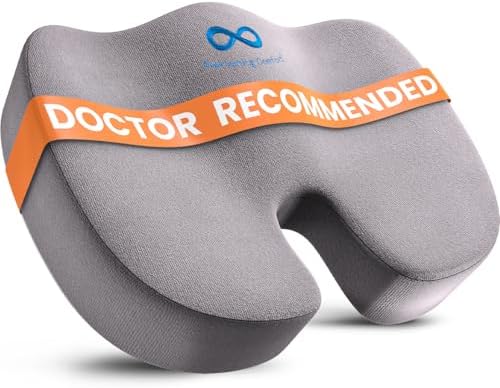 DrHealWell Everlasting Comfort Tailbone Protection, Sciatica & Posture Memory Foam Seat Cushion