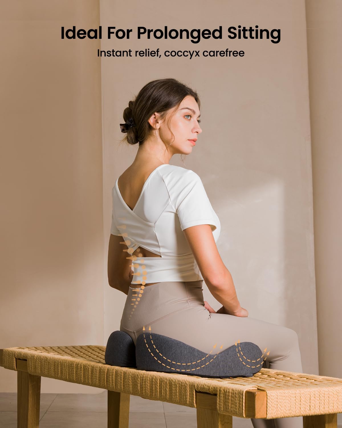 DrHealWell ArcPro Memory Cushion For Tailbone Protection, Sciatica & Pressure Relief