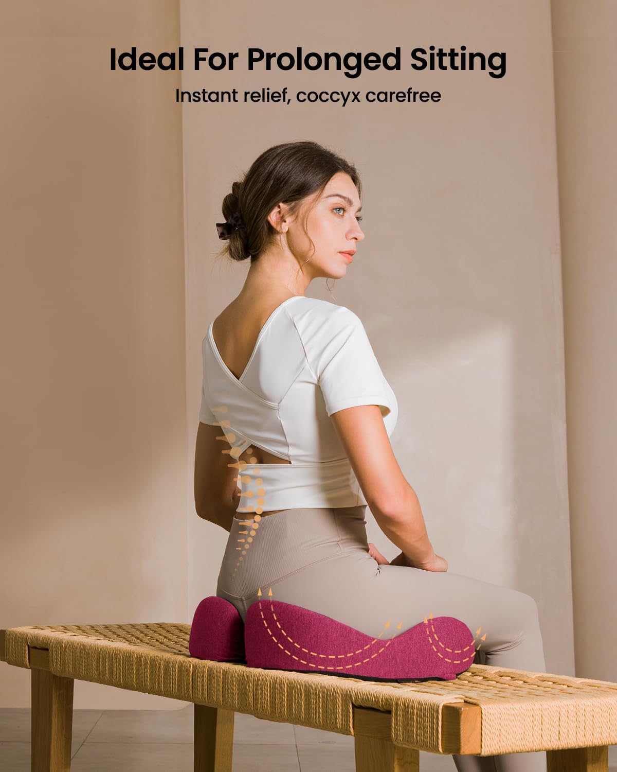 DrHealWell ArcPro Memory Cushion For Tailbone Protection, Sciatica & Pressure Relief