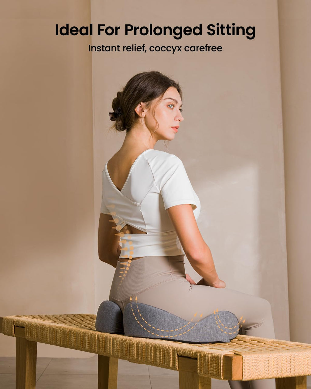 DrHealWell ArcPro Memory Cushion For Tailbone Protection, Sciatica & Pressure Relief