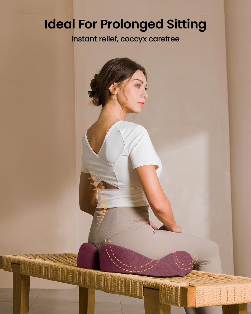 DrHealWell ArcPro Memory Cushion For Tailbone Protection, Sciatica & Pressure Relief