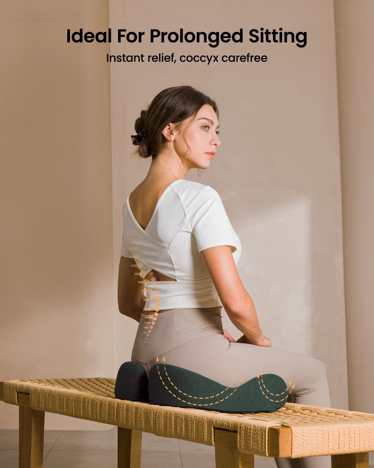 DrHealWell ArcPro Memory Cushion For Tailbone Protection, Sciatica & Pressure Relief