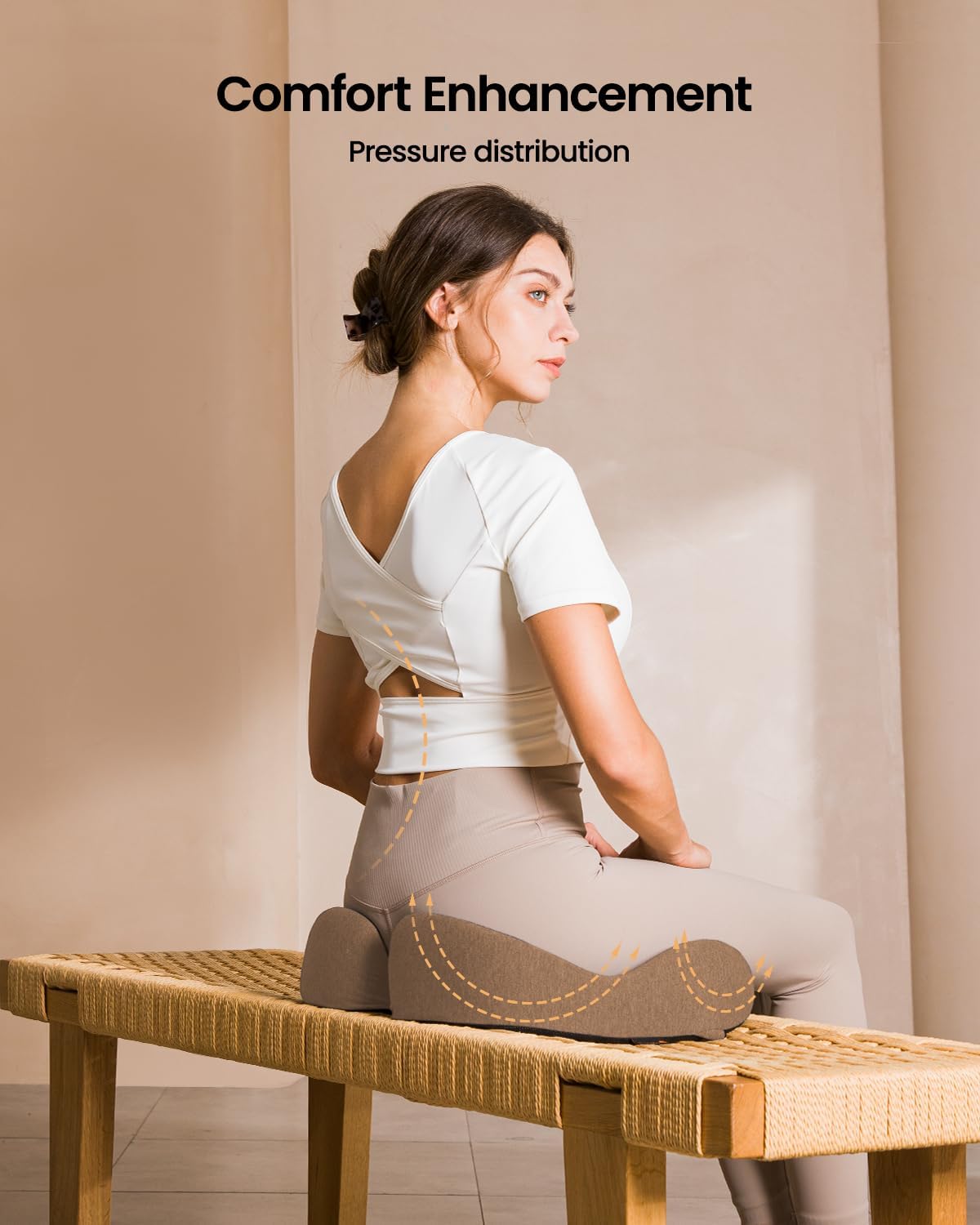 DrHealWell ArcPro Memory Cushion For Tailbone Protection, Sciatica & Pressure Relief