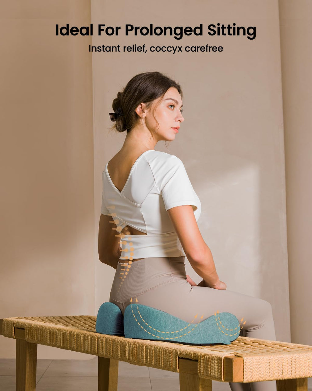 DrHealWell ArcPro Memory Cushion For Tailbone Protection, Sciatica & Pressure Relief