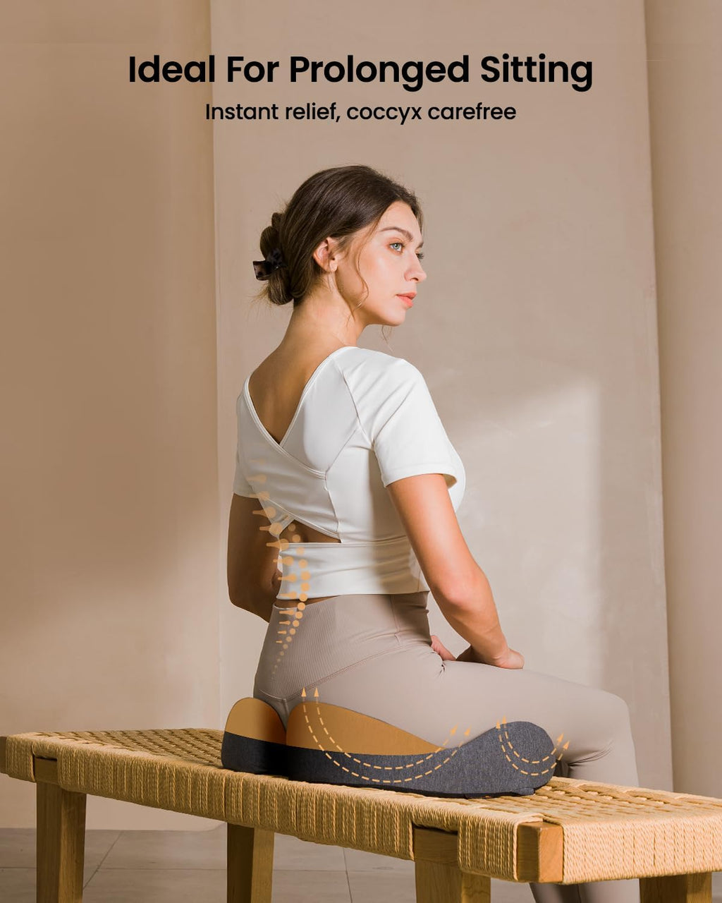 DrHealWell ArcPro Memory Cushion For Tailbone Protection, Sciatica & Pressure Relief