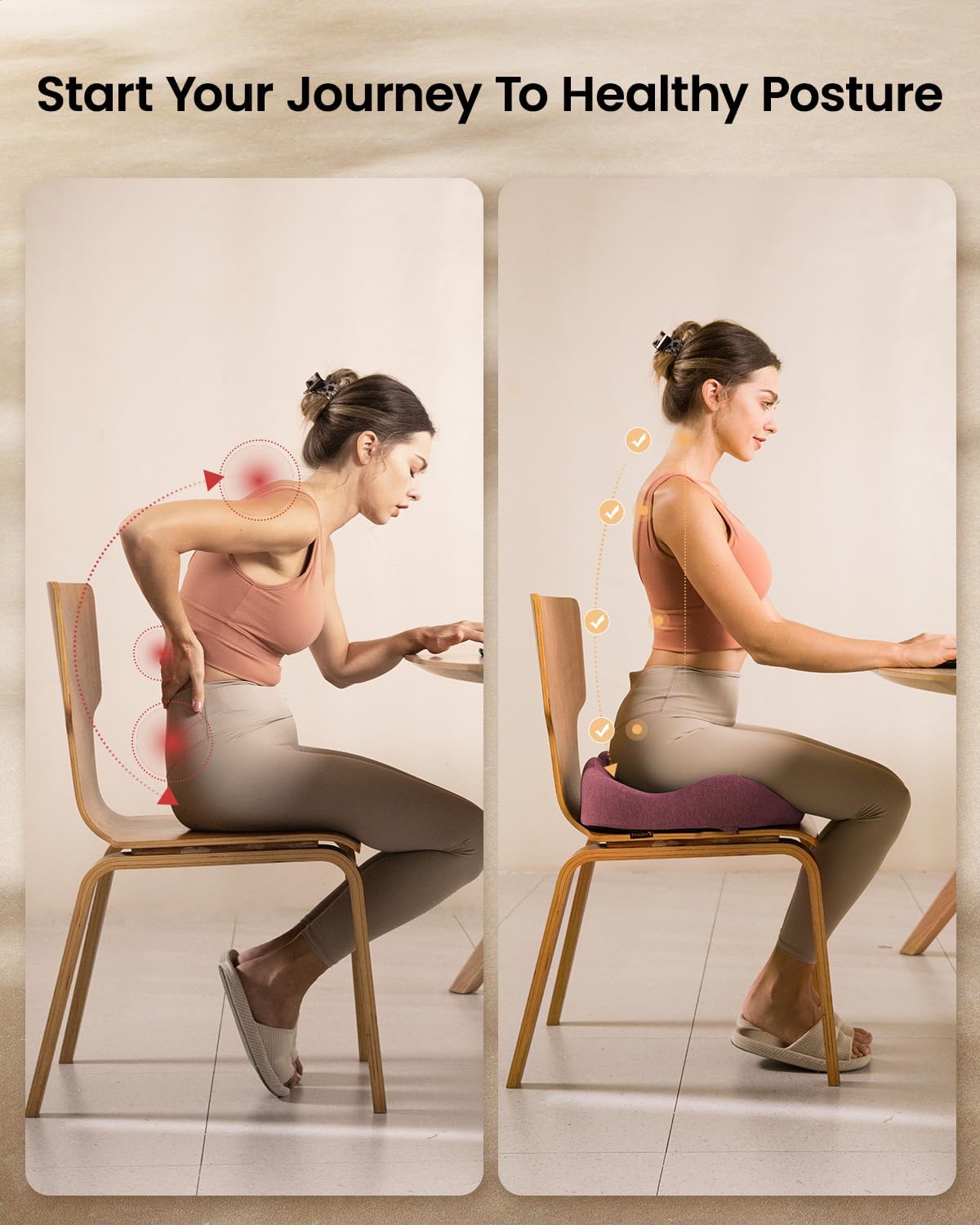 DrHealWell ArcPro Memory Cushion For Tailbone Protection, Sciatica & Pressure Relief