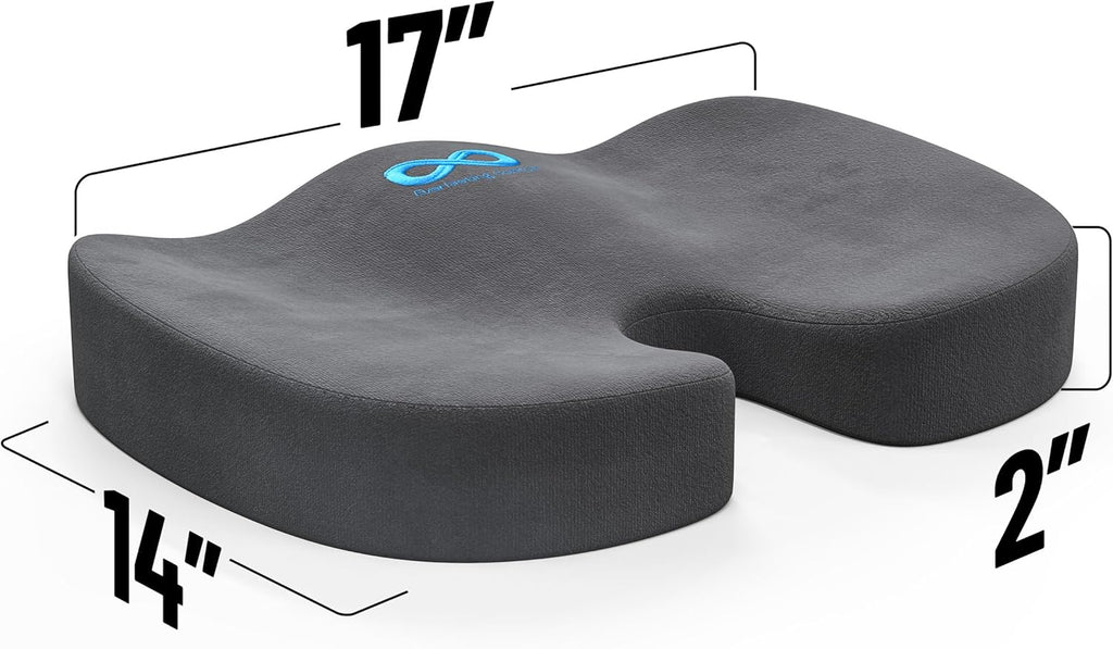 DrHealWell Everlasting Comfort Tailbone Protection, Sciatica & Posture Memory Foam Seat Cushion