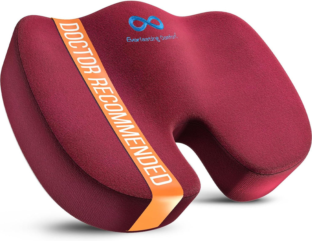 DrHealWell Everlasting Comfort Tailbone Protection, Sciatica & Posture Memory Foam Seat Cushion