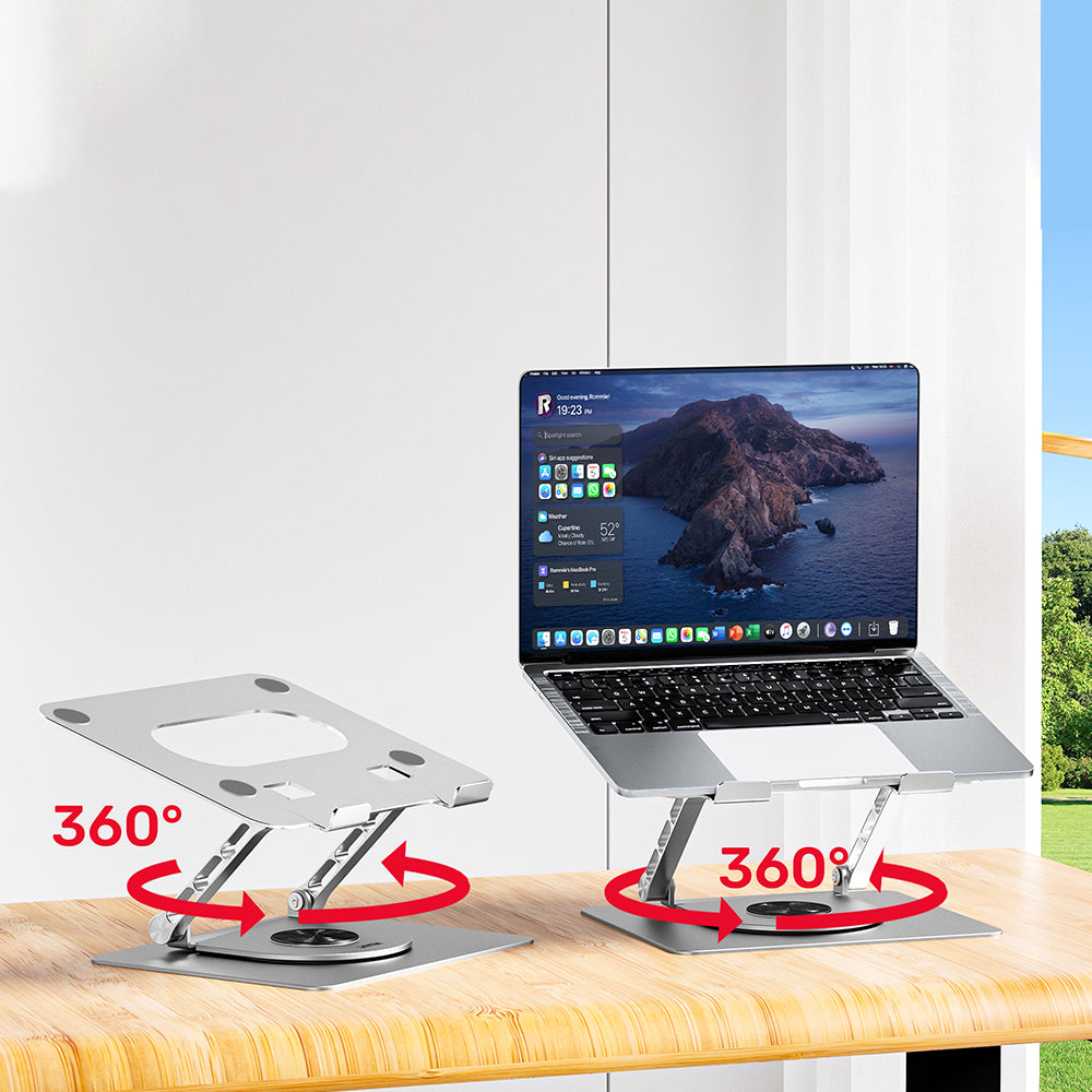 DrHealWell Adjustable Laptop Stand with 360° Rotating Base