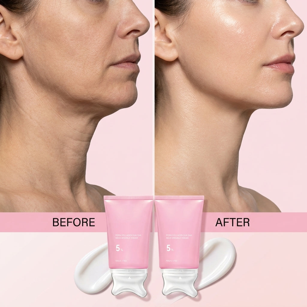 PlumpDew PDRN Collagen 2-In-1 GuaSha Neck Cream