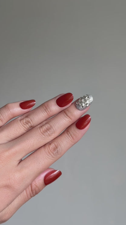 #001: Red Diamond Glitter LumiGel™ Nails